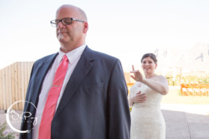 Father and Daughter First Look by DePoy Studios, Phoenix and Flagstaff Arizona Wedding Photographers