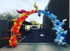 The Balloon People Fire and Ice Baloon Arch