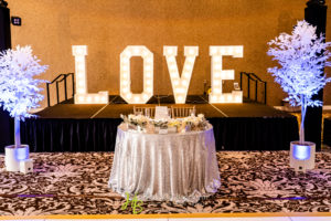 News Announcement: Congratulations to Chateau Luxe's 5th year anniversary! Sweetheart table with trees
