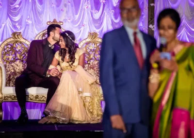 Bride and Groom and Family at an Indian wedding